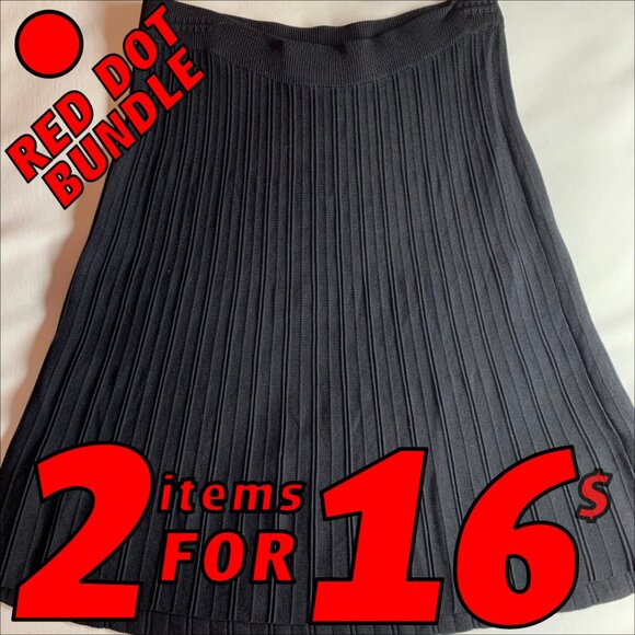 Willow & Thread Pleated Black Skirt, Size XS - Picture 1 of 11